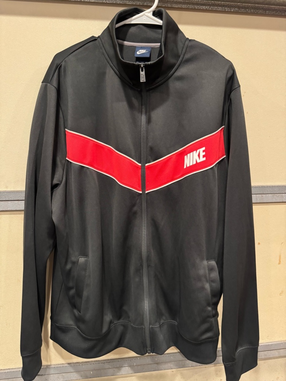 Men's Nike Black Track Jacket with Red‎ Chevron Panel XXL